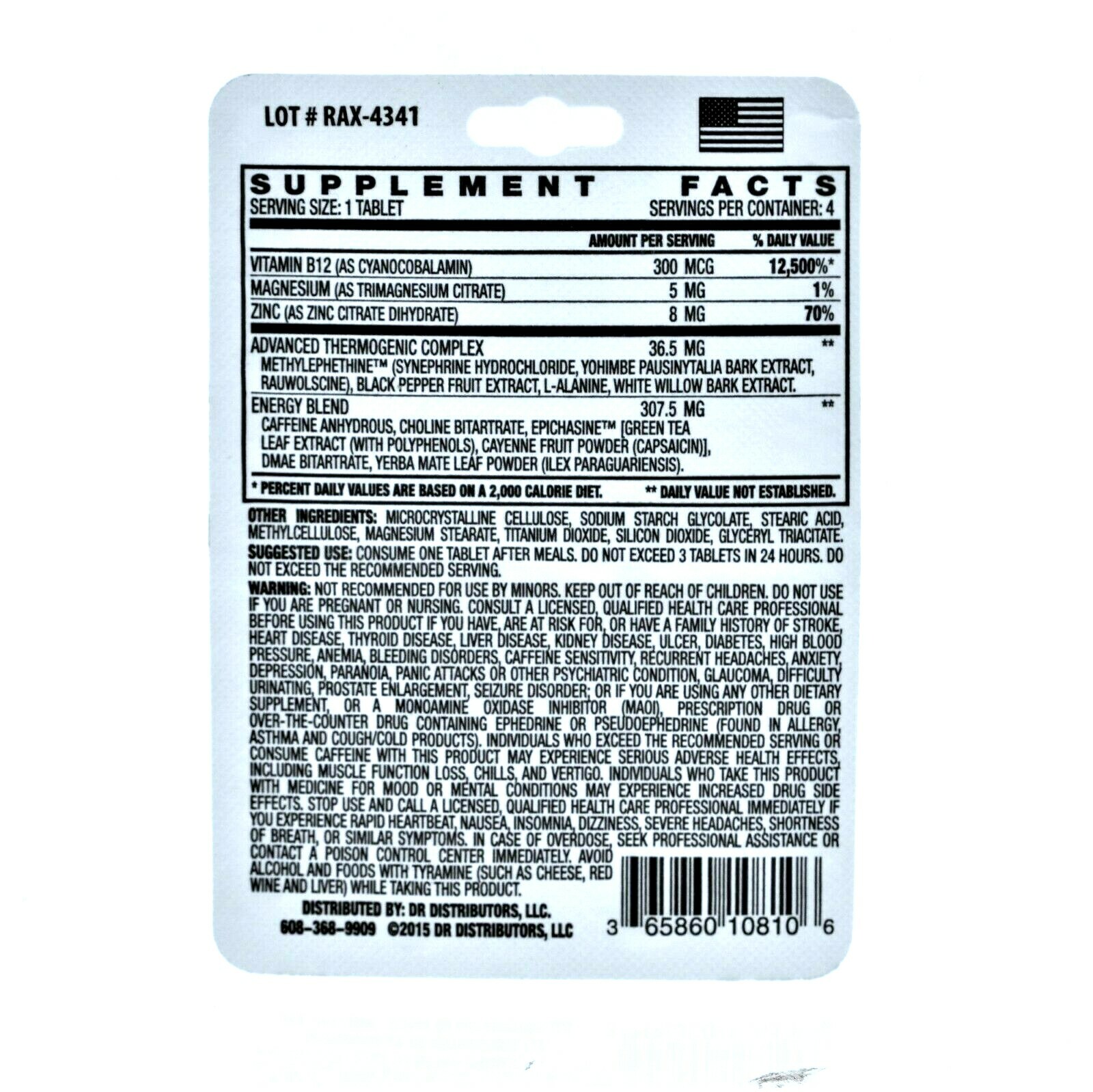 Rapid Action Extreme 2-Way Energy Pills 24 packs of 4 = 96 pills