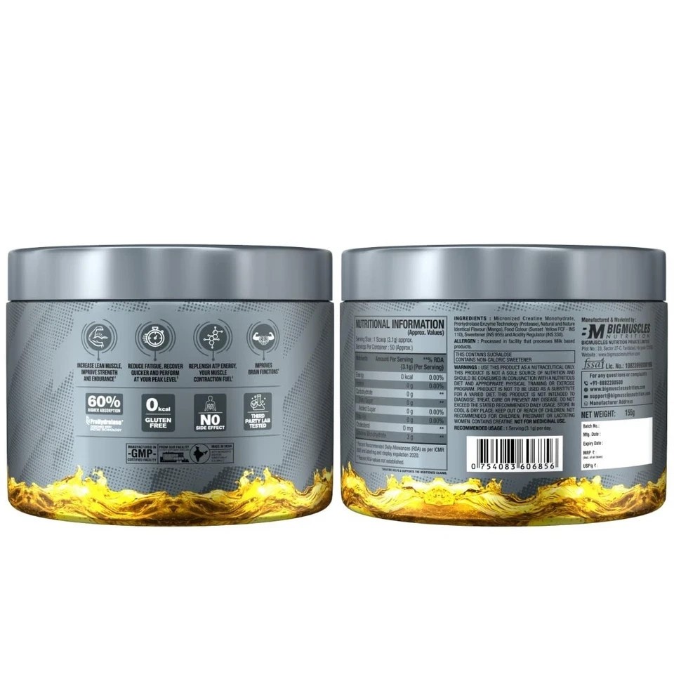 Creatine [155g, 50 Servings]| Mango Martini | Micronized Creatine Monohydrate