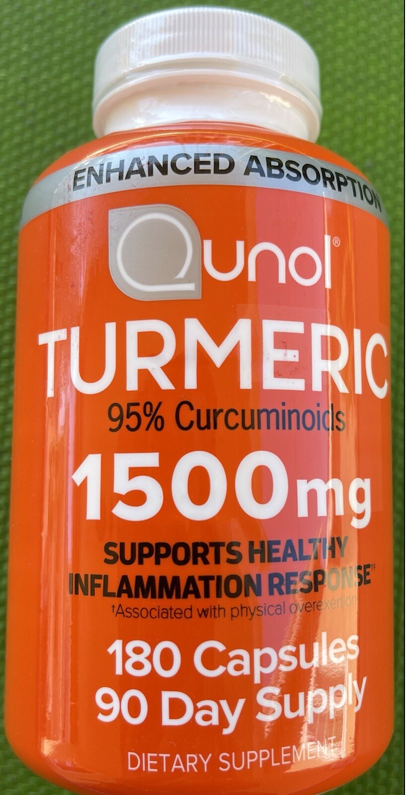 Qunol TURMERIC 95% Curcumin 1500mg with 180 Capsules Supports Healthy. EXP:4/27