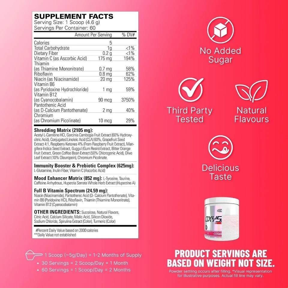EHP Labs OxyShred 60 Servings – Cosmic Blast, 2-Bottle Set