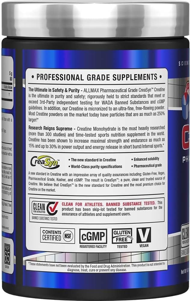 ALLMAX Nutrition – Creatine Monohydrate, Micronized Powder for…