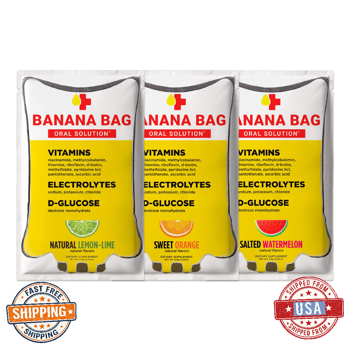 Banana Bag Oral Solution Packets Variety 15pk Electrolyte Hydration Drink Mix