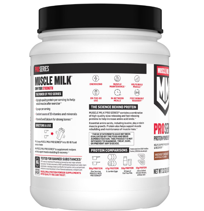 Muscle Milk Pro Series Protein Powder 50g Protein Knockout Chocolate 2 lb 11 Ser