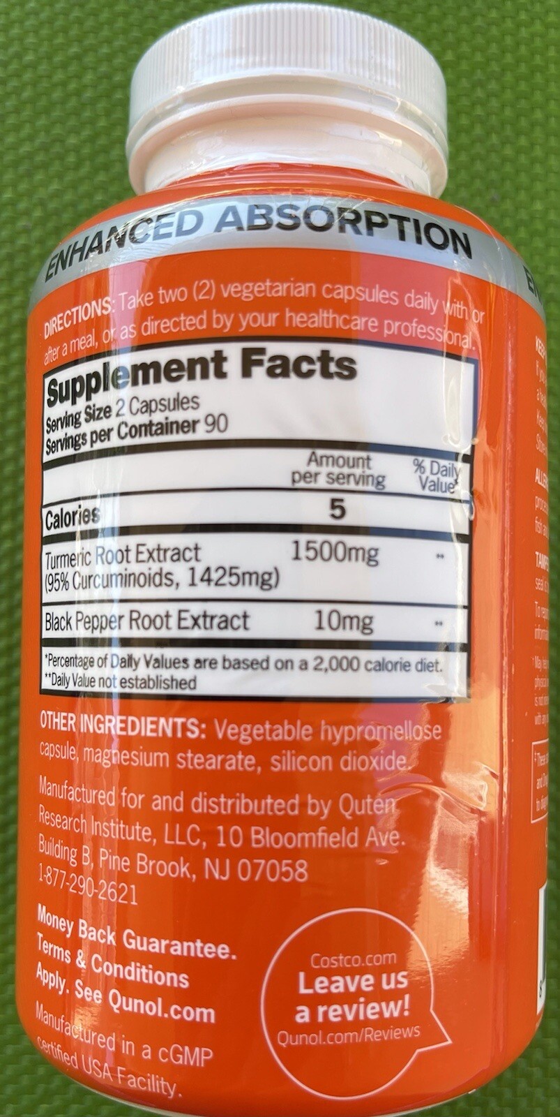 Qunol TURMERIC 95% Curcumin 1500mg with 180 Capsules Supports Healthy. EXP:4/27