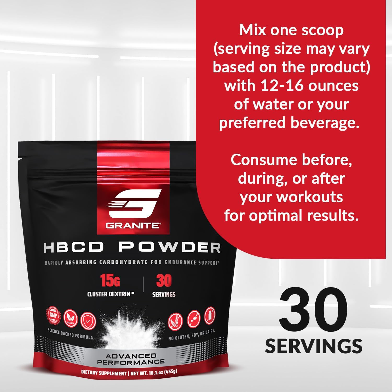 Granite Highly Branched Cyclic Dextrin (HBCD) Powder, Glycogen Supplement for En