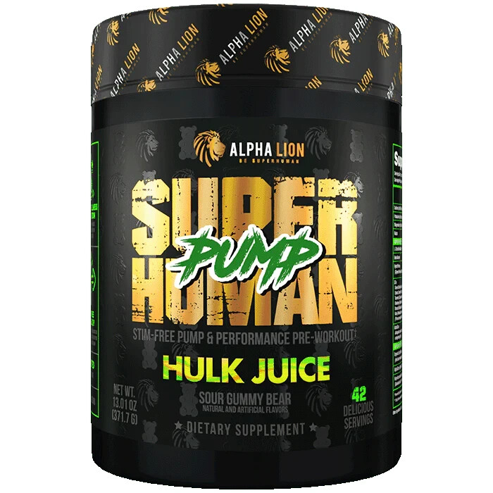 Alpha Lion SUPERHUMAN(PUMP) Pre-Workout,Stim-free 42 SERVING (PICK FLAVOR)