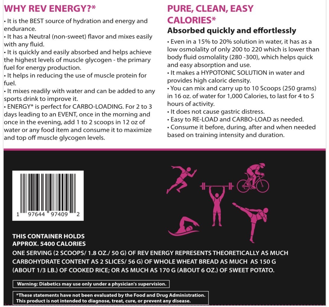 REV Energy Carbohydrate Fuel – endurance sports nutrition – compare to Carbo Pro