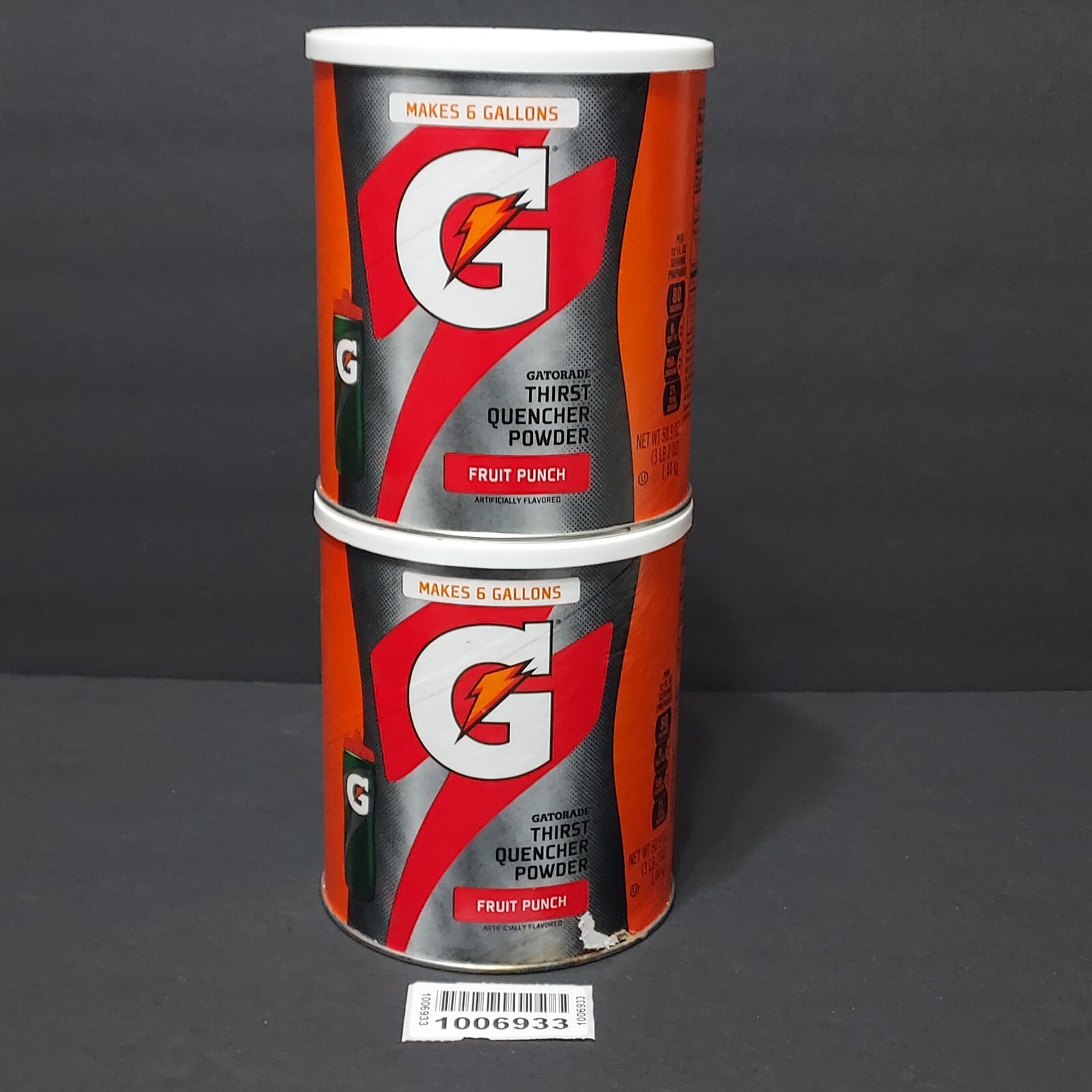 Lot of 2 Gatorade Fruit Punch Thirst Quencher Sports Drink Mix Powder, 50 oz.