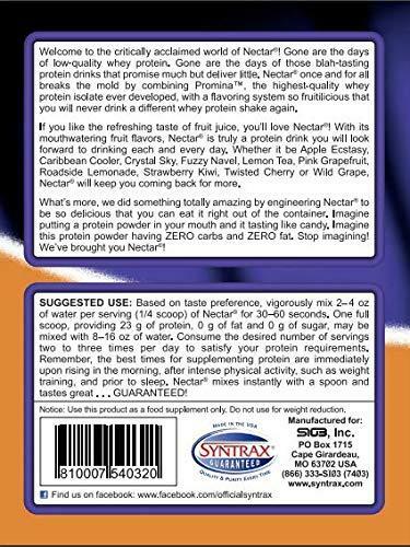 Syntrax Nectar Native Grass-Fed Whey Protein Isolate, Refreshing Flavor,