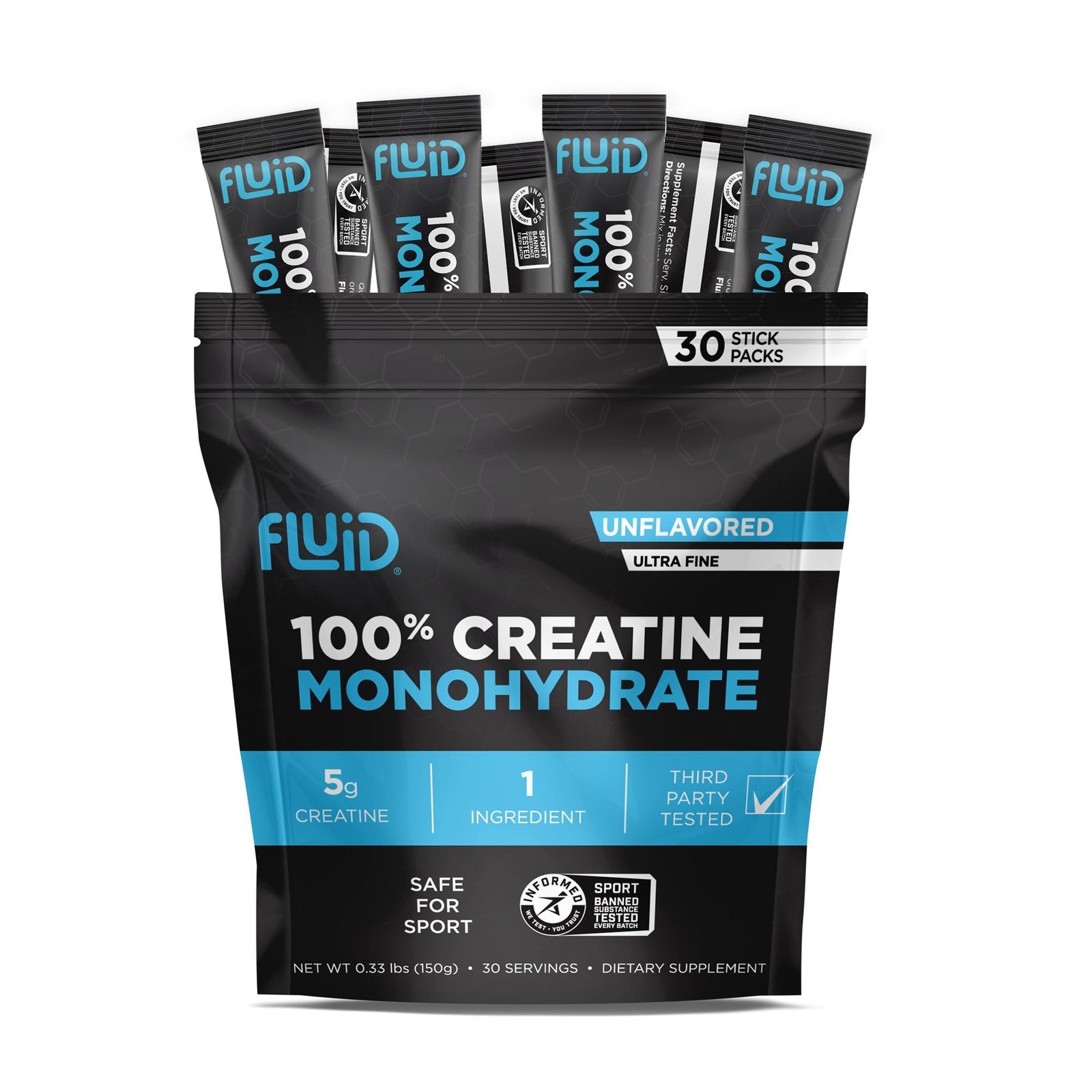 Fluid – Ultra-Fine Micronized 100% Creatine Monohydrate Informed Sport Certif…