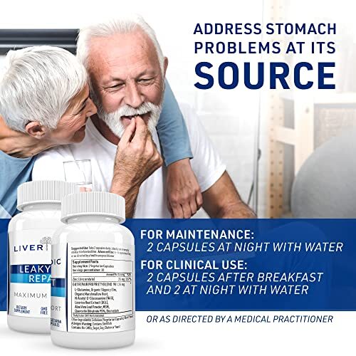 Leaky Gut Repair Maximum Support Gut Health L-Glutamine Slippery Elm for IBS …