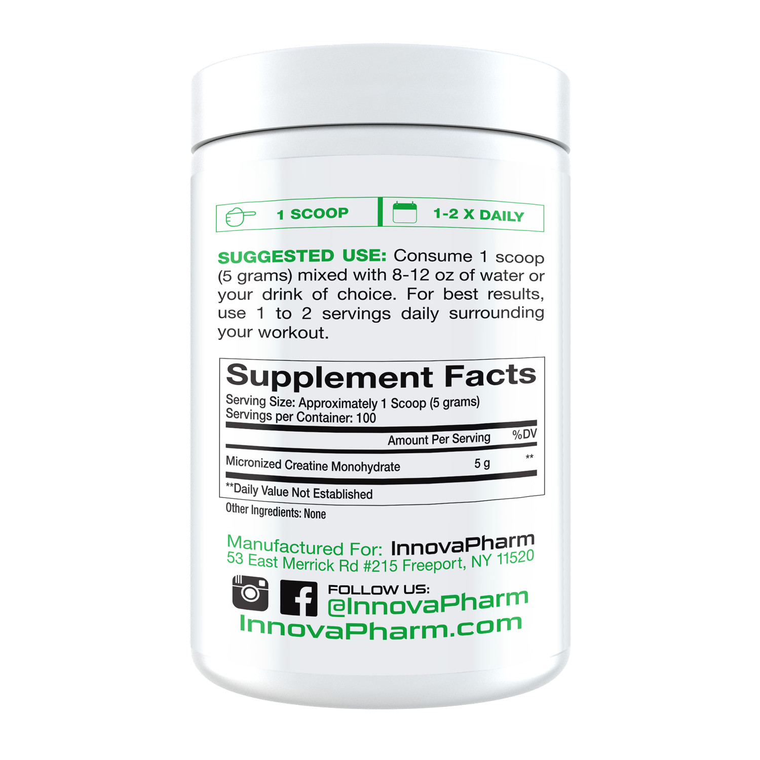 INNOVAPHARM RAW PERFORMANCE CREATINE Professional Grade 100 Servings Unflavored