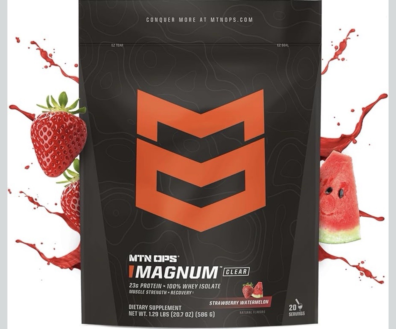 MTN OPS Magnum Clear 100% Whey Protein Powder Isolate 23g Per Serving Low Carb