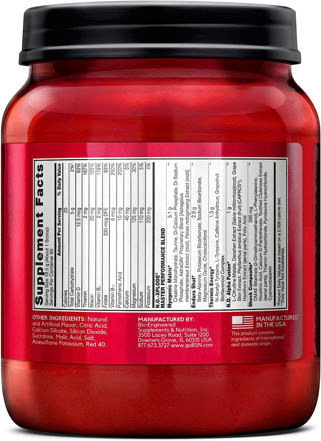 BSN N.O.-XPLODE Pre Workout Supplement with Creatine, Beta-Alanine, and Energy
