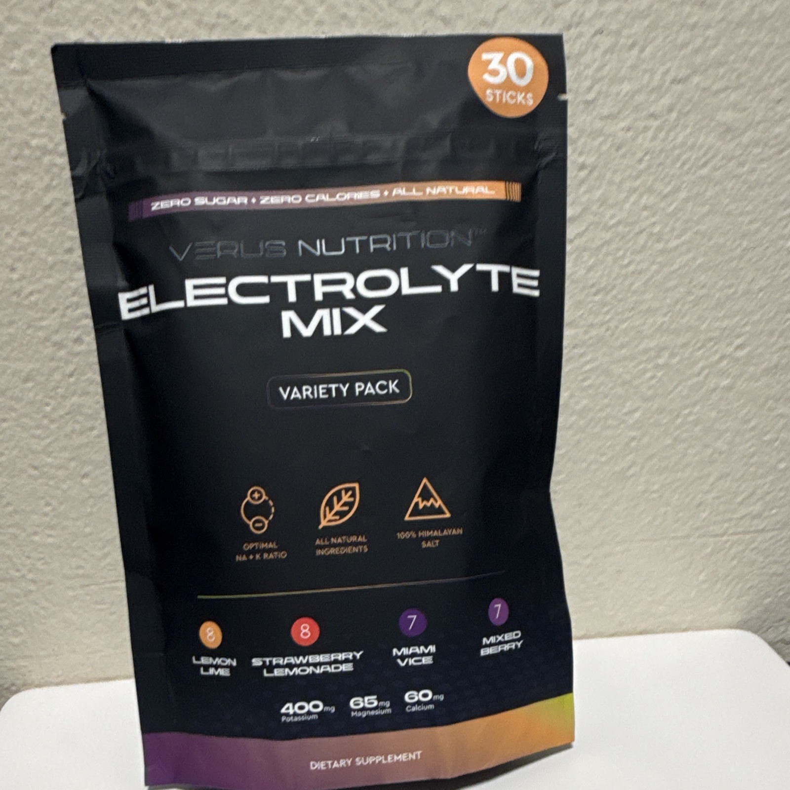 Verus Nutrition Electrolyte Powder Mix Variety Pack, Zero Sugar, 30 Sticks