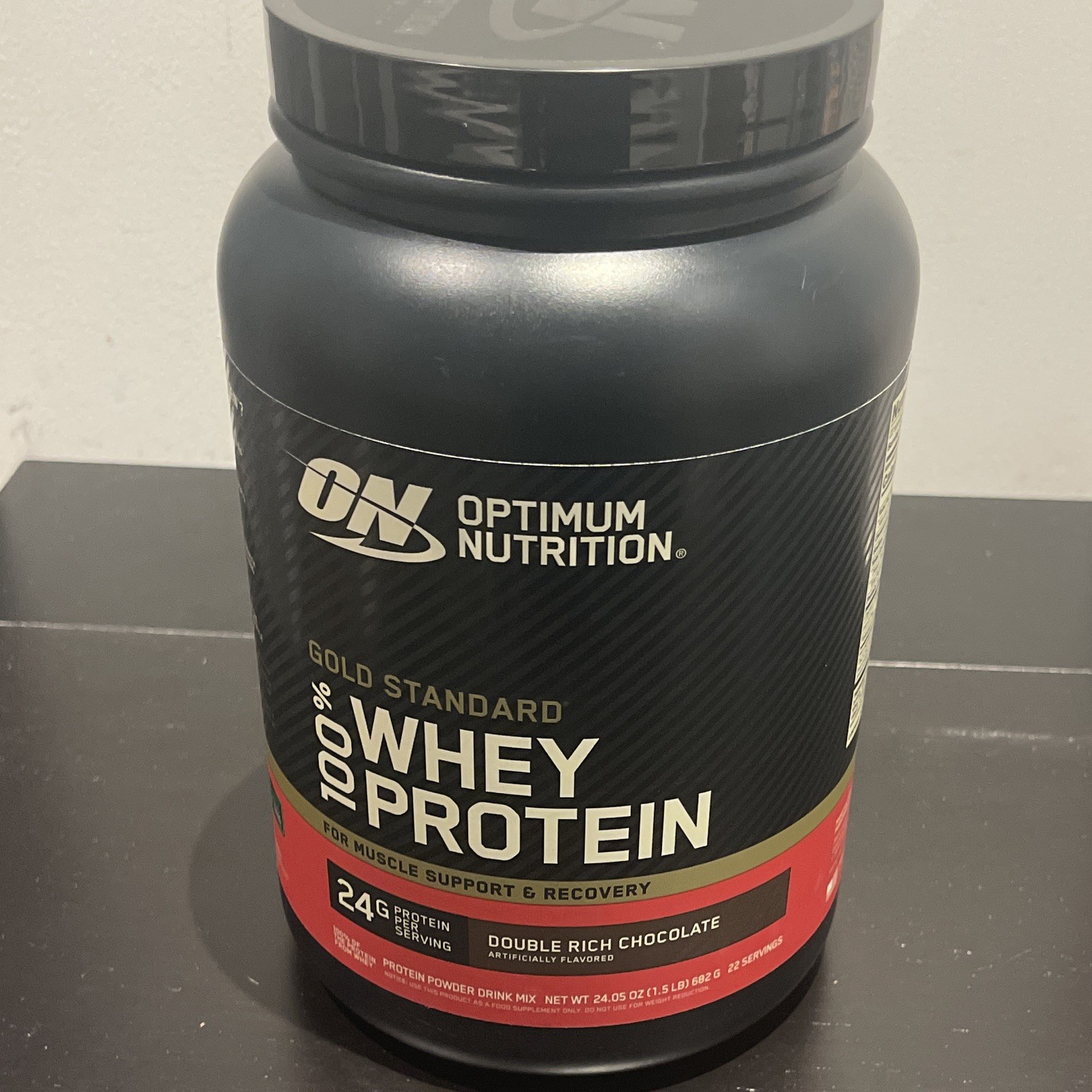 Optimum Nutrition Gold Standard 100% Whey Powder Double Rich Chocolate 24 oz