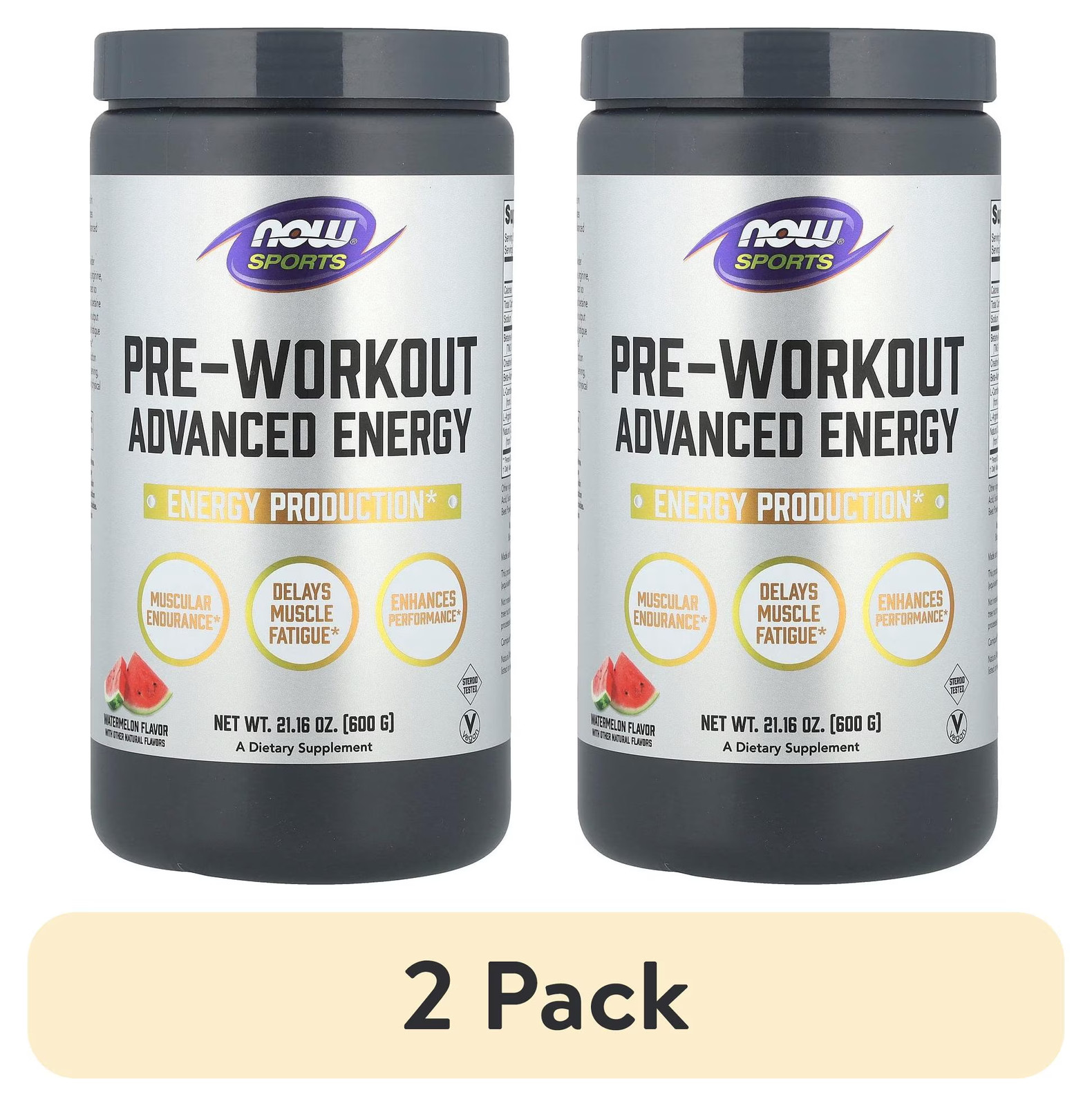 Sports, Pre-Workout Advanced Energy, Watermelon, 21.16 Oz (600 G)
