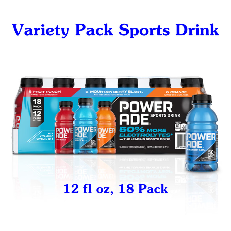 POWERADE Variety Pack Sports Drink Electrolyte Hydration 12 fl oz 18 Pack Cans