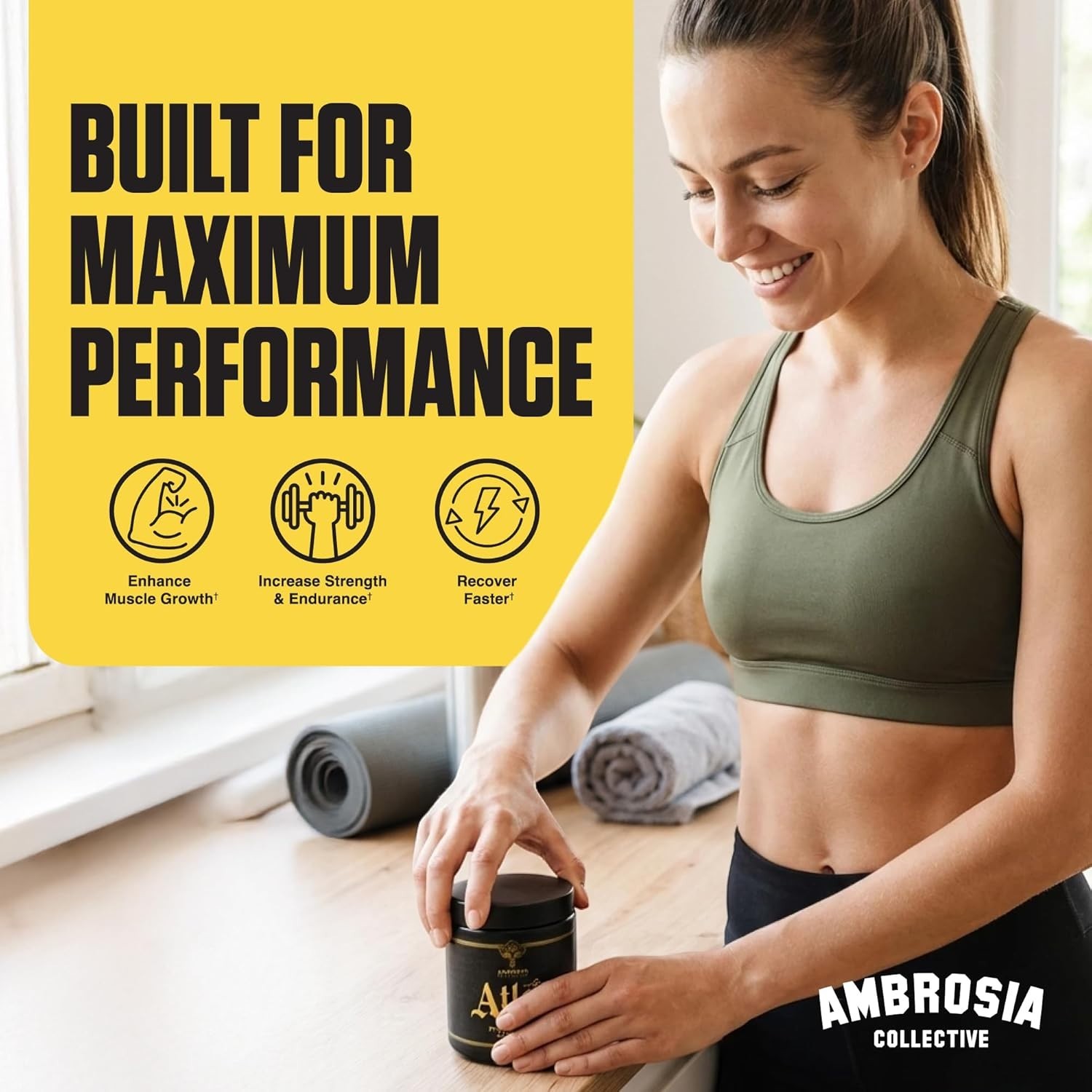 Ambrosia Atlas Performance Creatine Creapure® + Acetic 0.39 Ounce (Pack of 1)