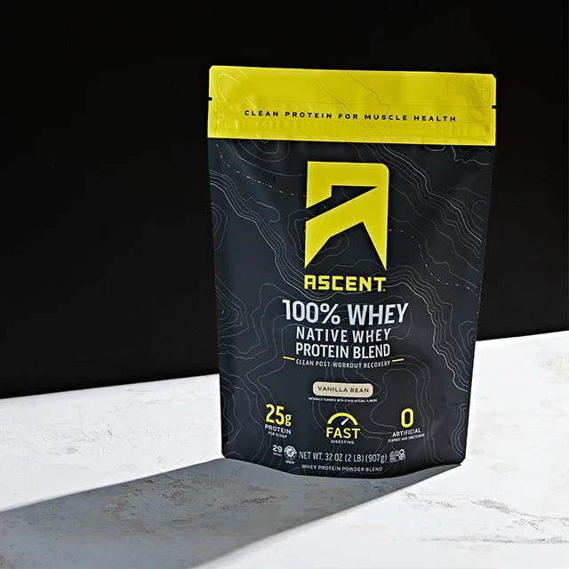 Ascent 100% whey Protein Powder Vanilla 2 lb | 29 Servings | 25g Whey Protein |