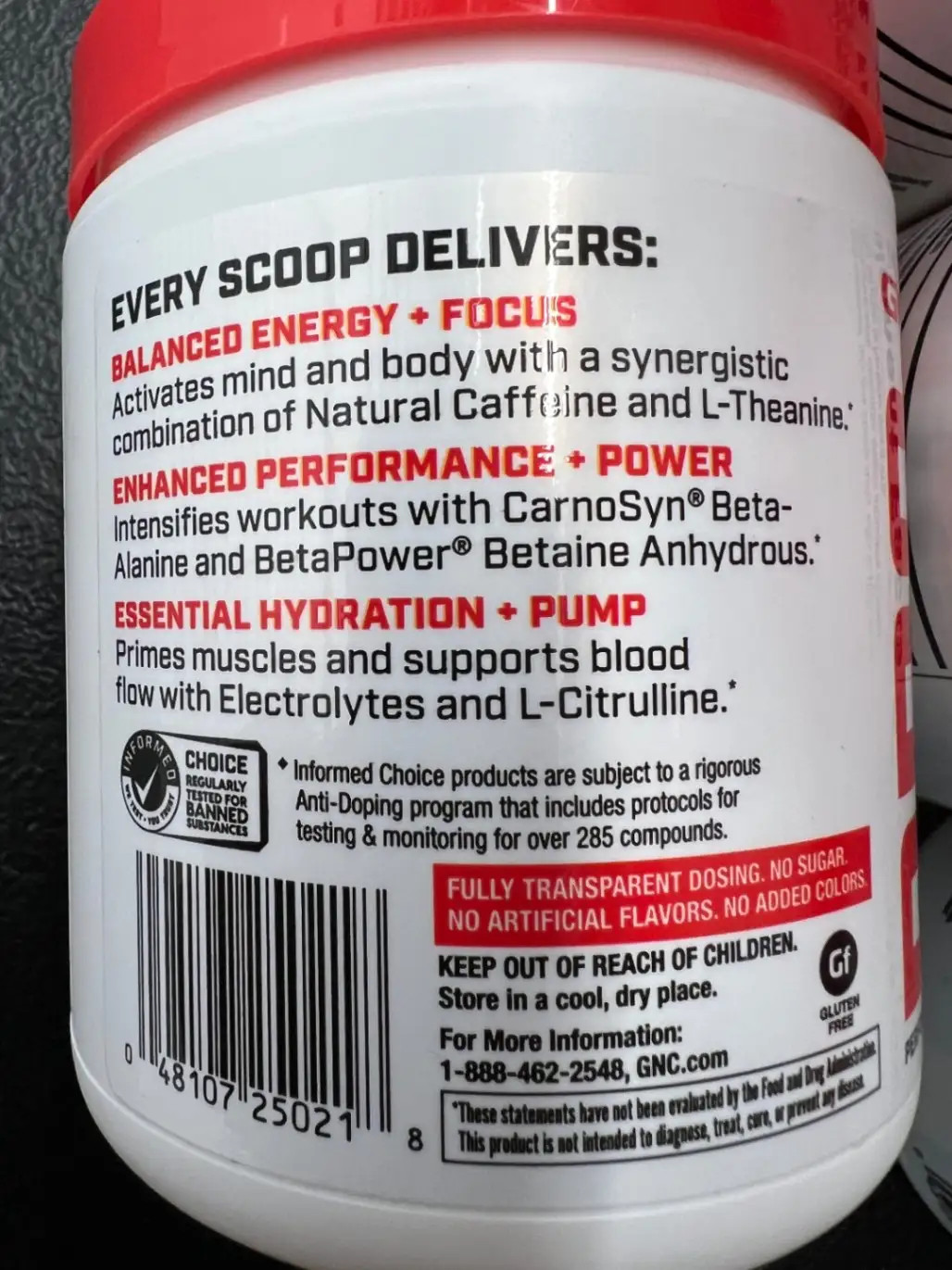 GNC Pro Pre-Workout Blue Raspberry 30 Servings Natural Caffeine 160mg Hydration