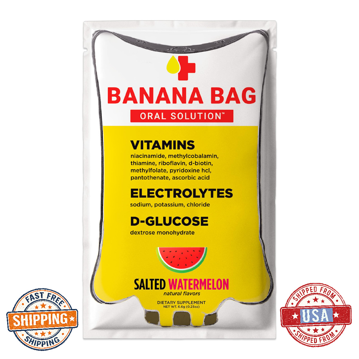 Banana Bag Oral Solution Packets Salted Watermelon 15pk Electrolyte Drink Mix