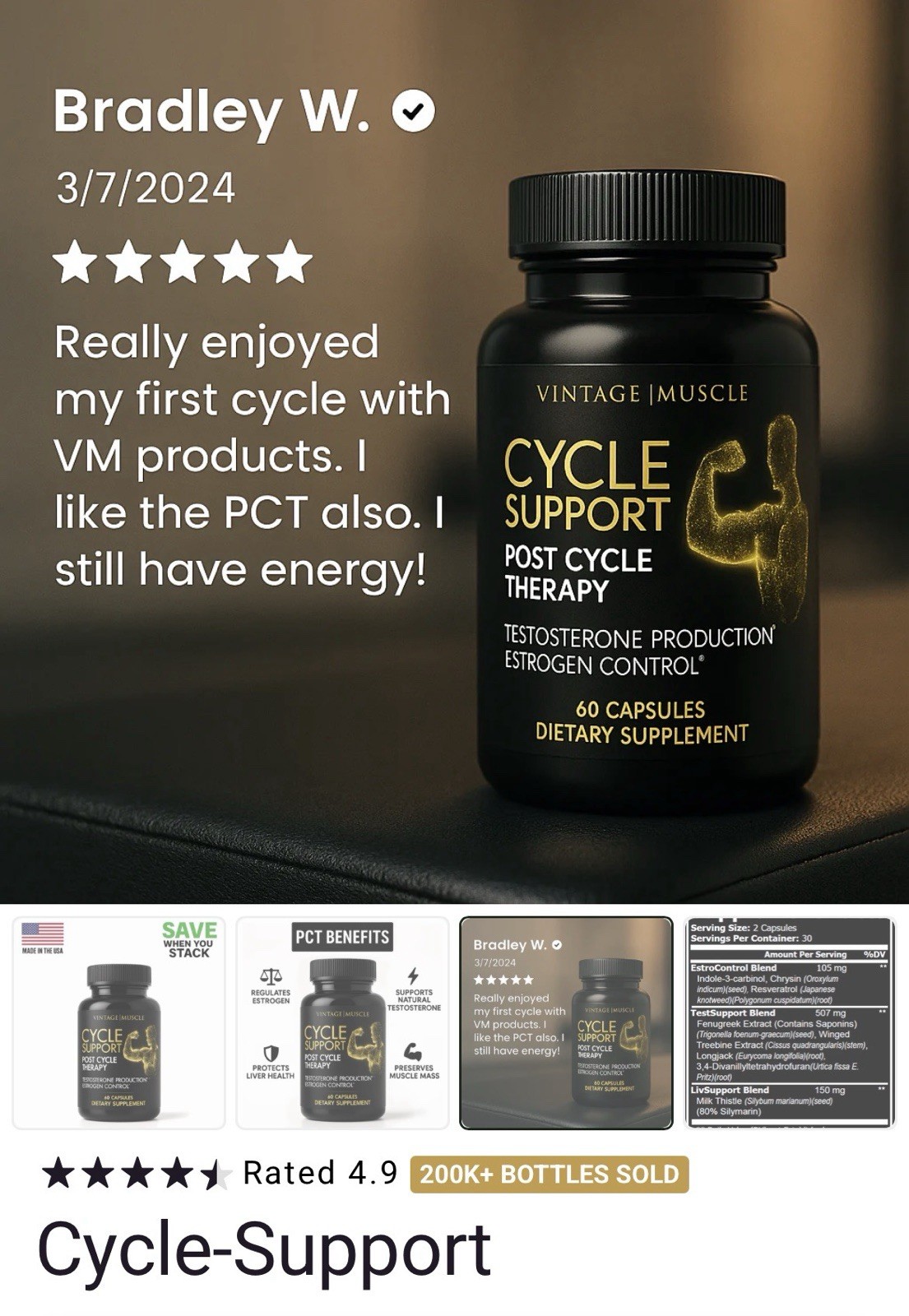 Cycle🔁Support Post Cycle Therapy 💊4 Test Production By Vintage Muscle💪🏛️