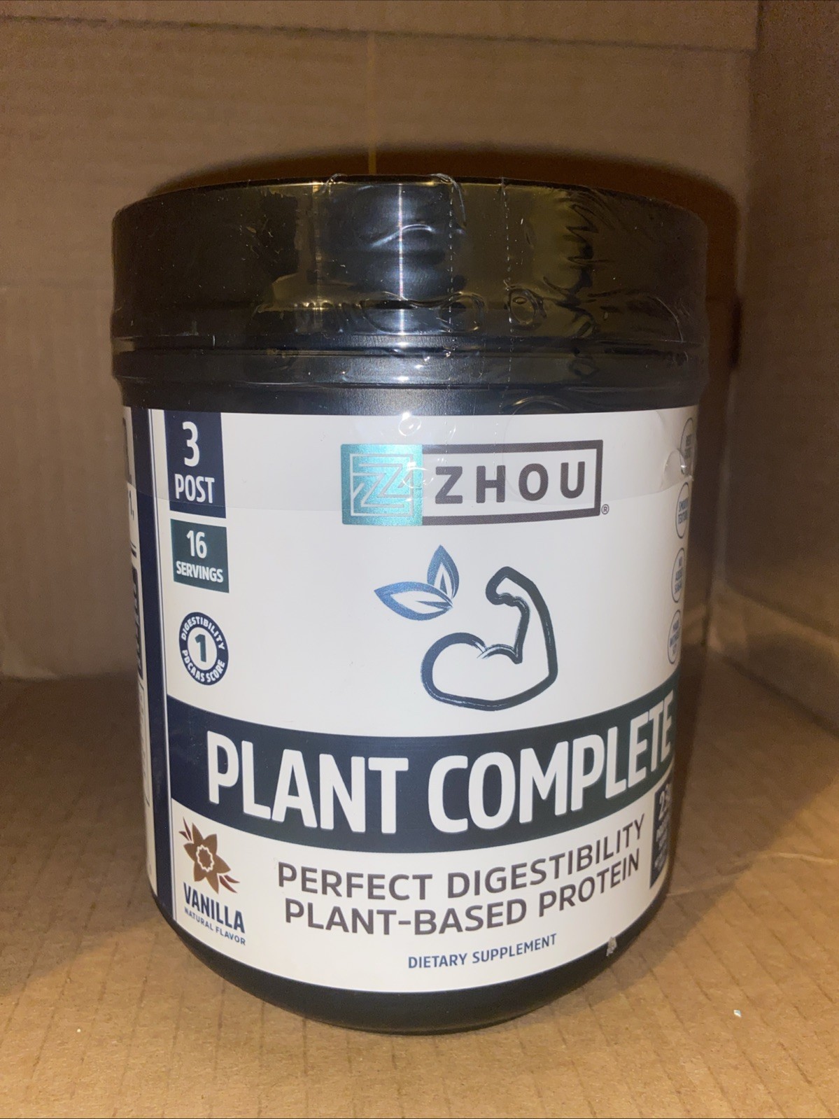 ZHOU NUTRITION Plant Complete Protein Powder – Vanilla – 19 oz