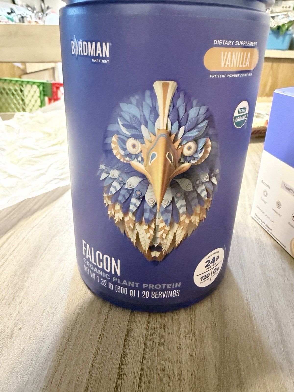 Birdman Falcon Organic Plant Protein Powder, Vanilla, 20 Servings 1.32 lb
