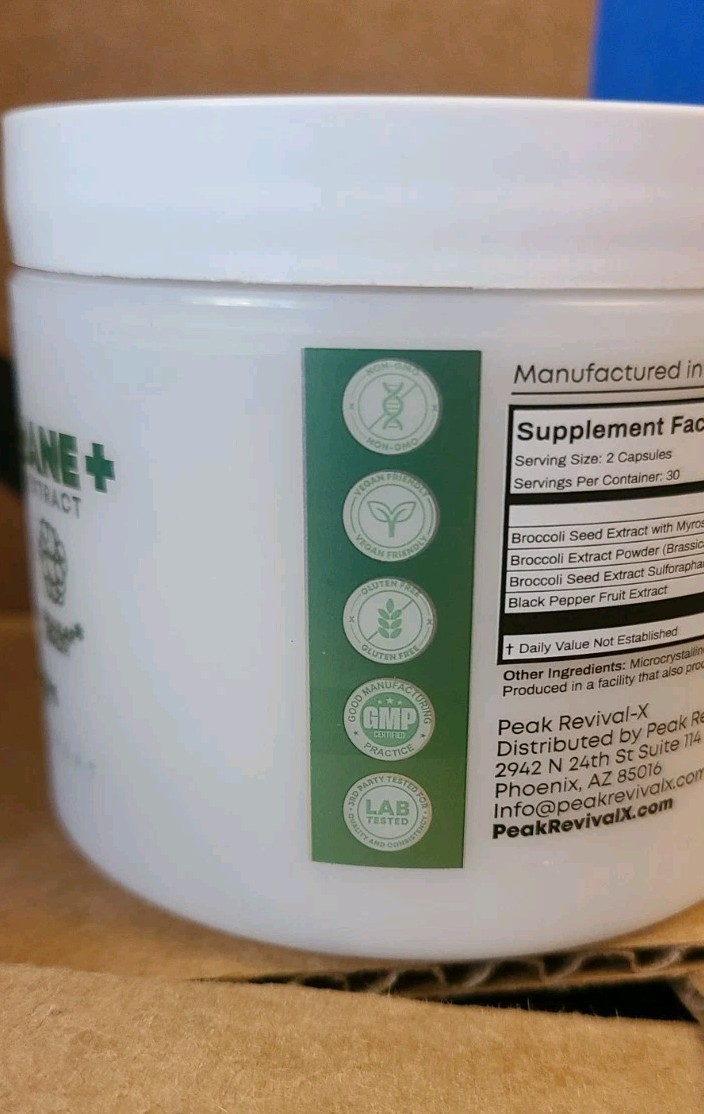 Peak Revival Sulforaphane + Cellular Health Cognitive Function 60 Caps BB 12/26