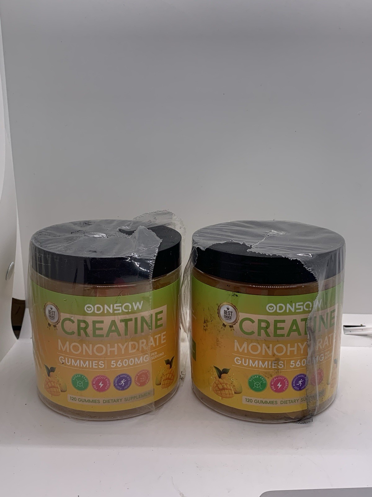 2x ODNSQW Creatine Monohydrate Gummies 5600MG Mango Flavor Exp 12/26