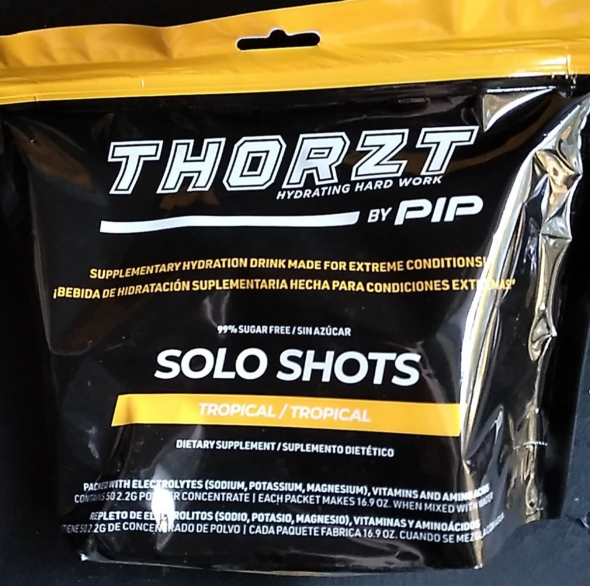 Thorzt Hydration Tropical Flavor 50 Solo Shots Vitamins Electrolytes Free Ship