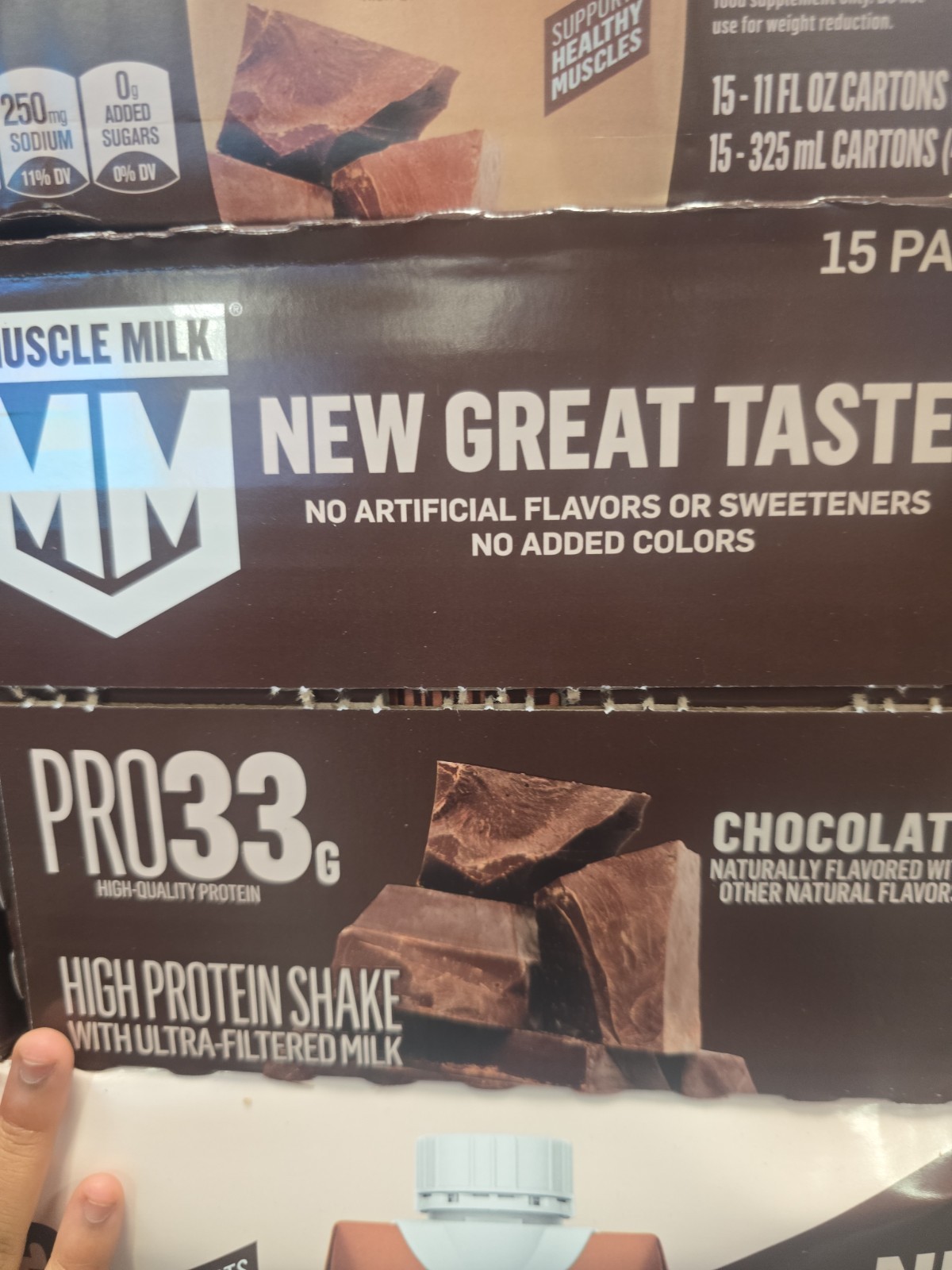 Muscle Milk Pro 33g High Protein Shake Chocolate Flavor, 11oz 15-Pack
