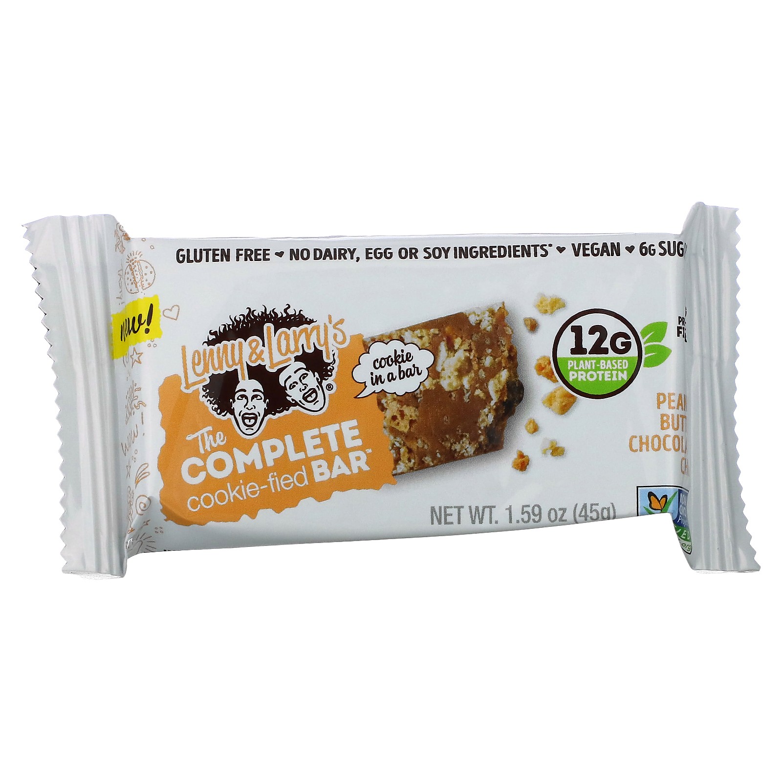 The Complete Cookie-Fied Bar®, Peanut Butter Chocolate Chip, 9 Bars, 1.59 oz (45