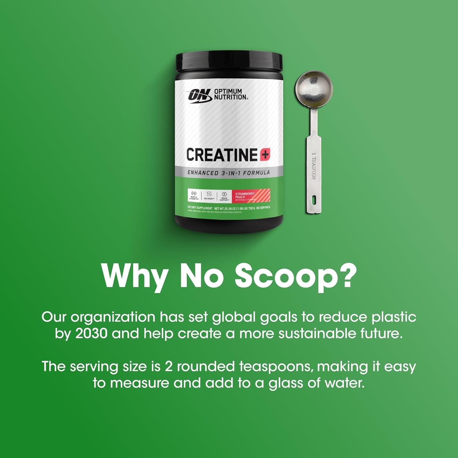 Strawberry Peach Creatine Monohydrate Powder – 80 Servings for Muscle Strength
