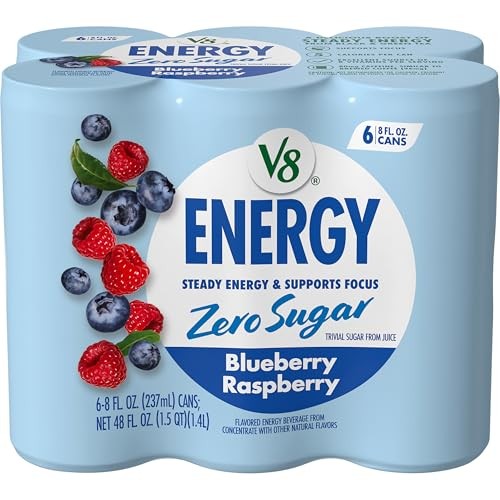 Energy 8 fl. oz. Can (6 Pack of 6 (8 Fl Oz) Zero Sugar Blueberry Raspberry