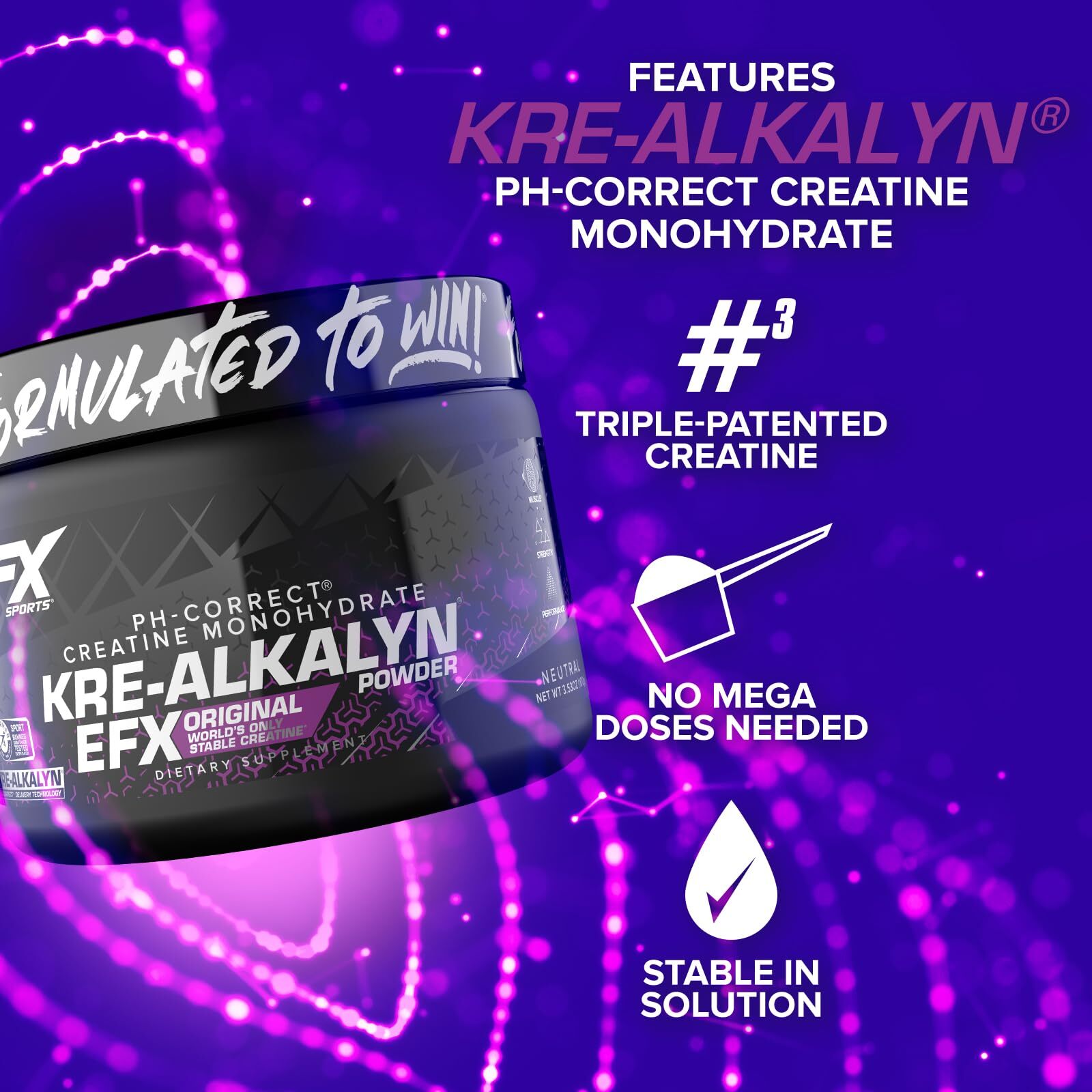 Kre Alkalyn EFX Creatine Monohydrate 66 Servings pH Correct Nutritional Suppl…