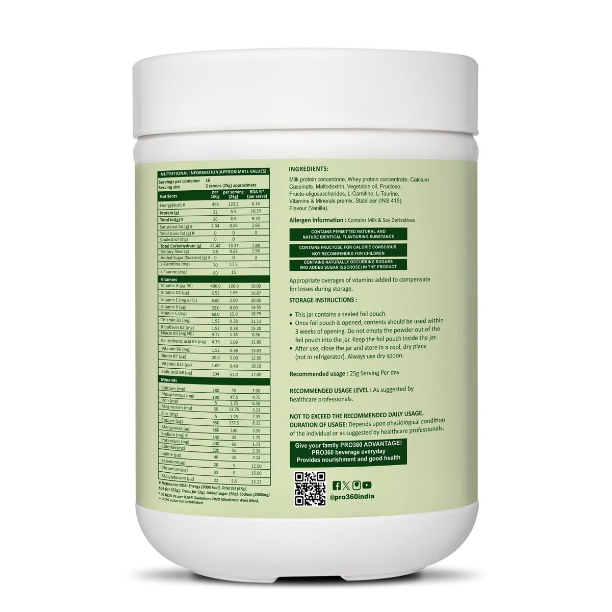 Pro360 Nefro HP Protein Vanilla Flavour Powder – 400 gm