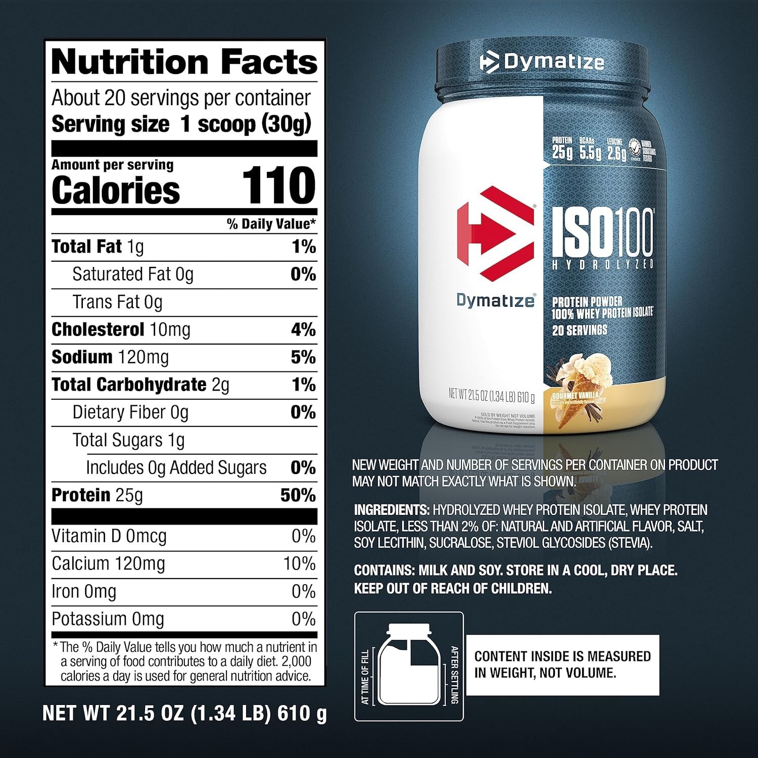 Proteina en polvo 100 % aislada de suero para el crecimiento muscular