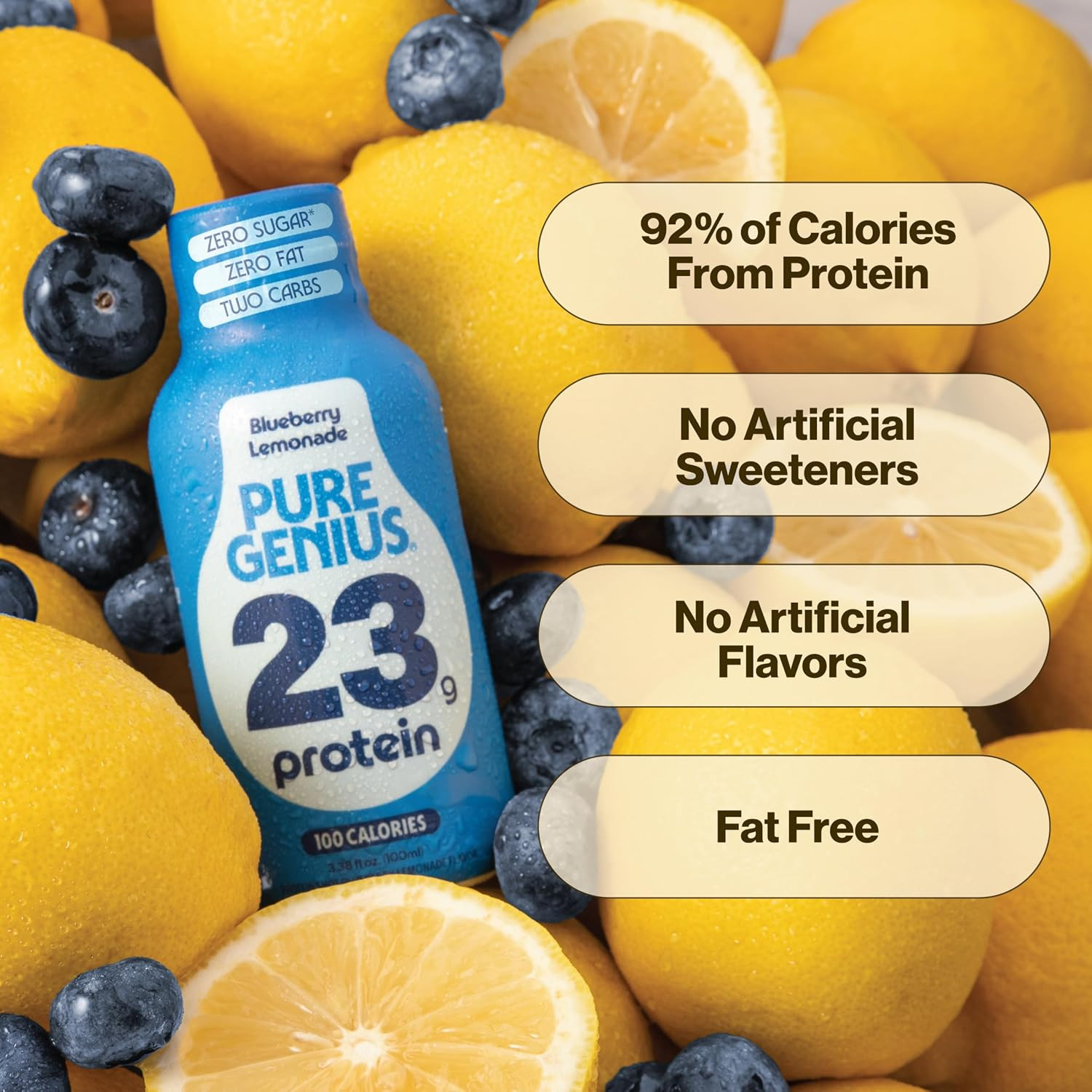23G Protein Shot | 100 Calories, No Sugar, No Fat | 12 Shots | Whey & Collagen,