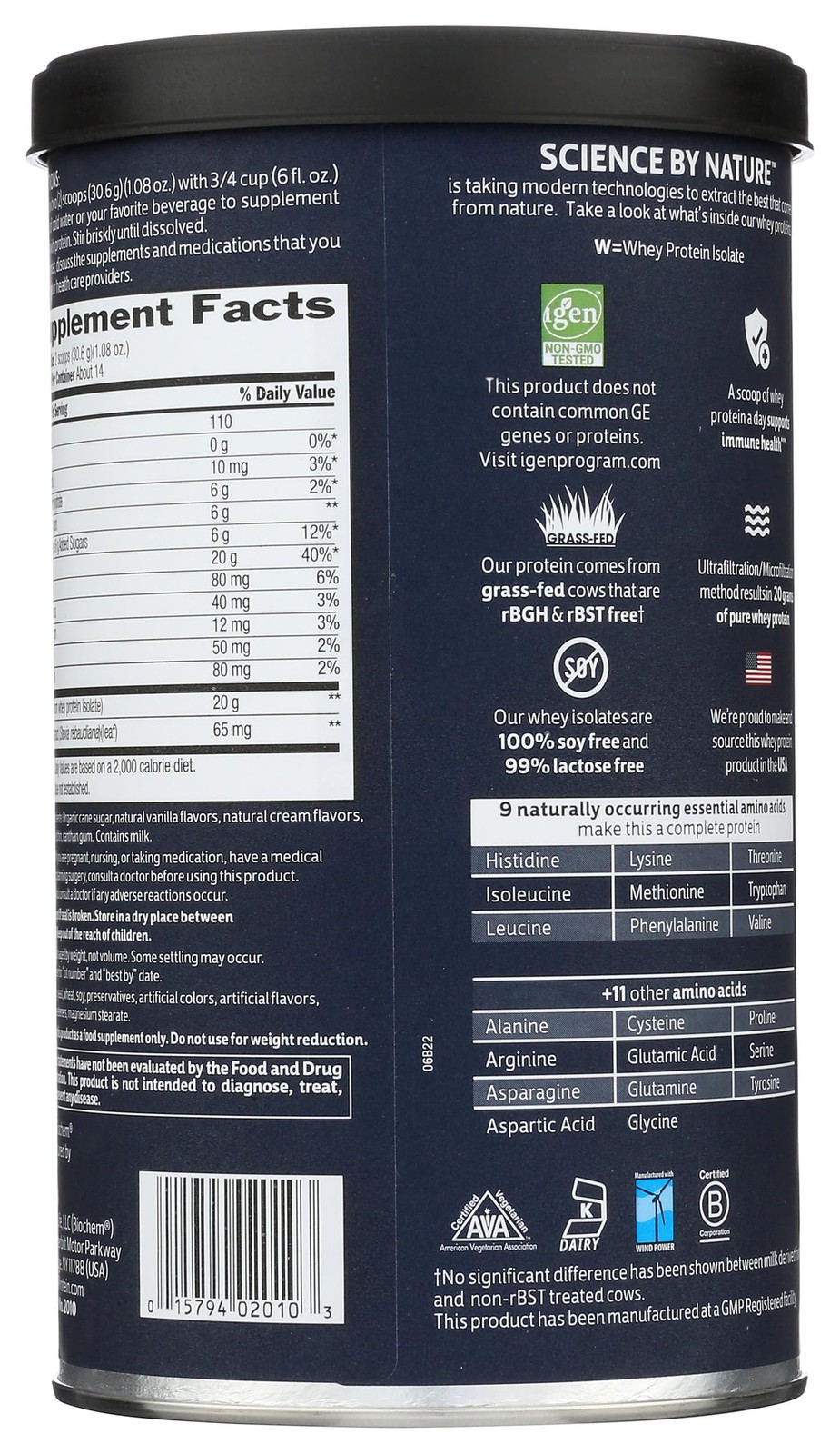 Grass Fed Whey Protein Powder 15.1 Ounce 20g Protein Variety of Flavors