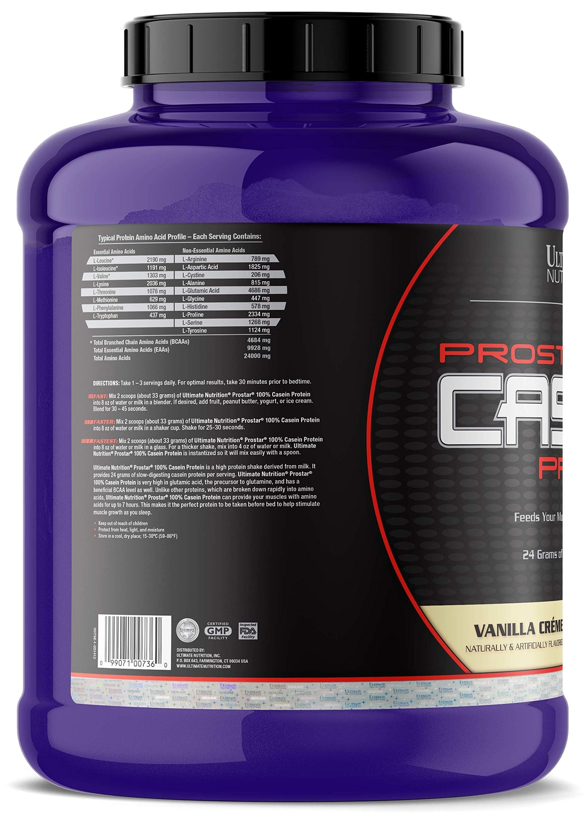 Ultimate Nutrition Prostar Micellar Casein Protein Powder 24 Grams of Protein