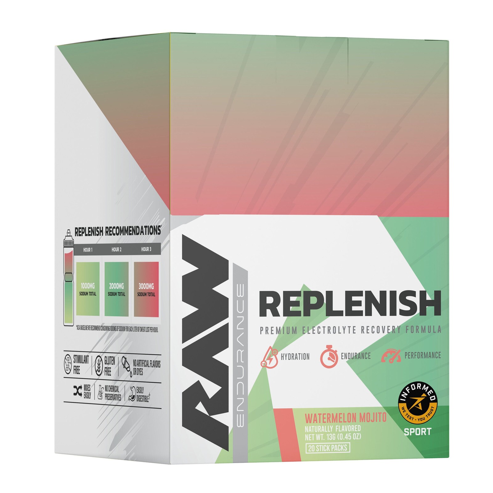 Replenish Premium Electrolyte Recovery – Watermelon Mojito (20 Stick Packs)