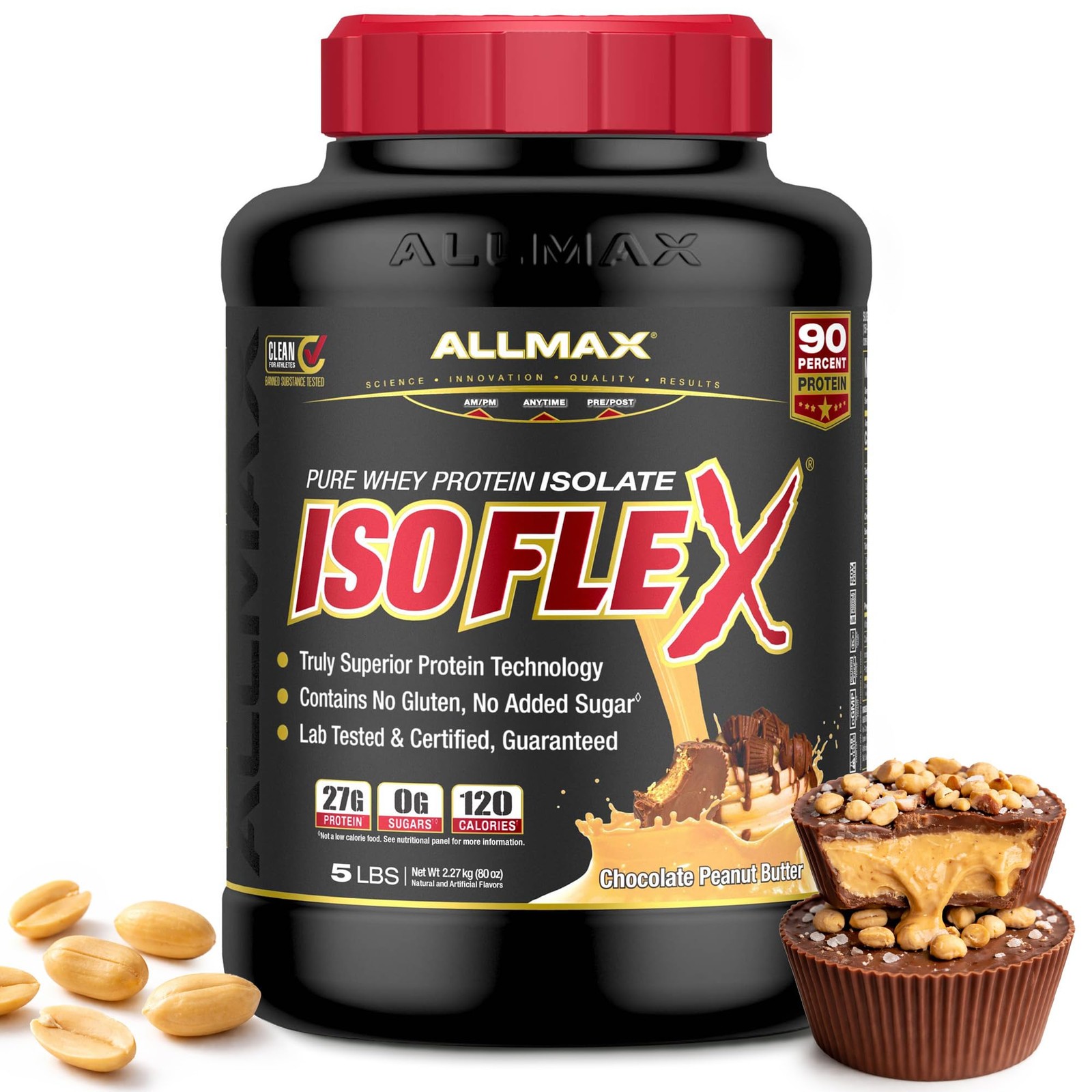 ALLMAX ISOFLEX Pure Whey Isolate Protein Powder – Gluten 5 Pound (Pack of 1)