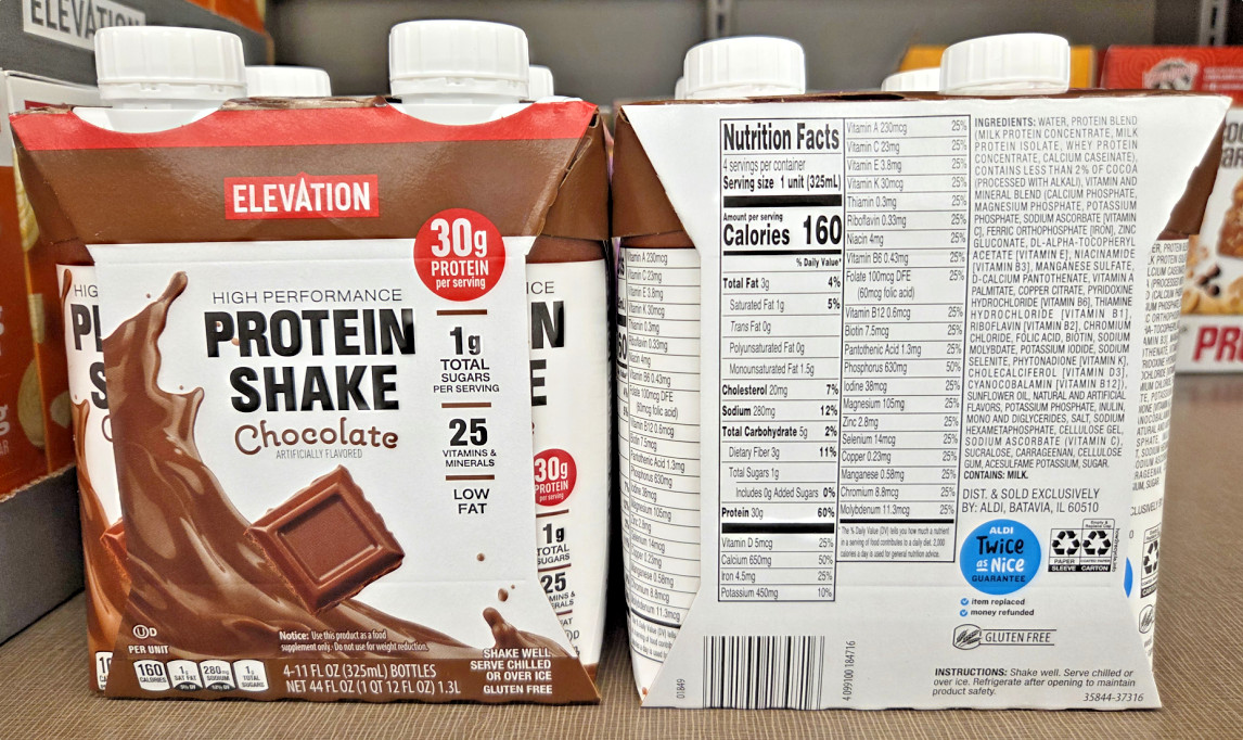 Elevation High Performance Protein Shake Chocolate 44fl oz 1.3L (2 Packs)