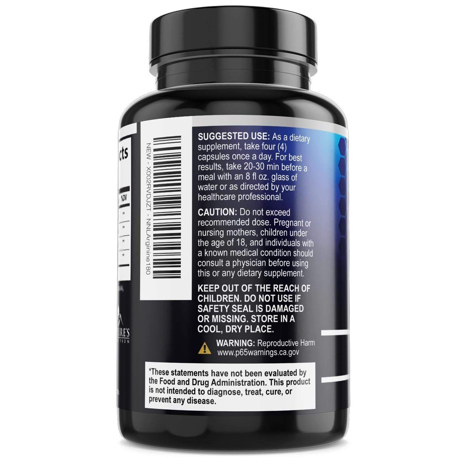 Nitric Oxide Booster Extra Strength – L-Arginine & Citrulline 180 Capsules