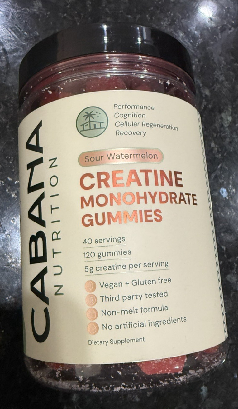 Creatine Monohydrate 5g Watermelon Flavored 120 Gummies -3 per serv EXP 2/27 NEW