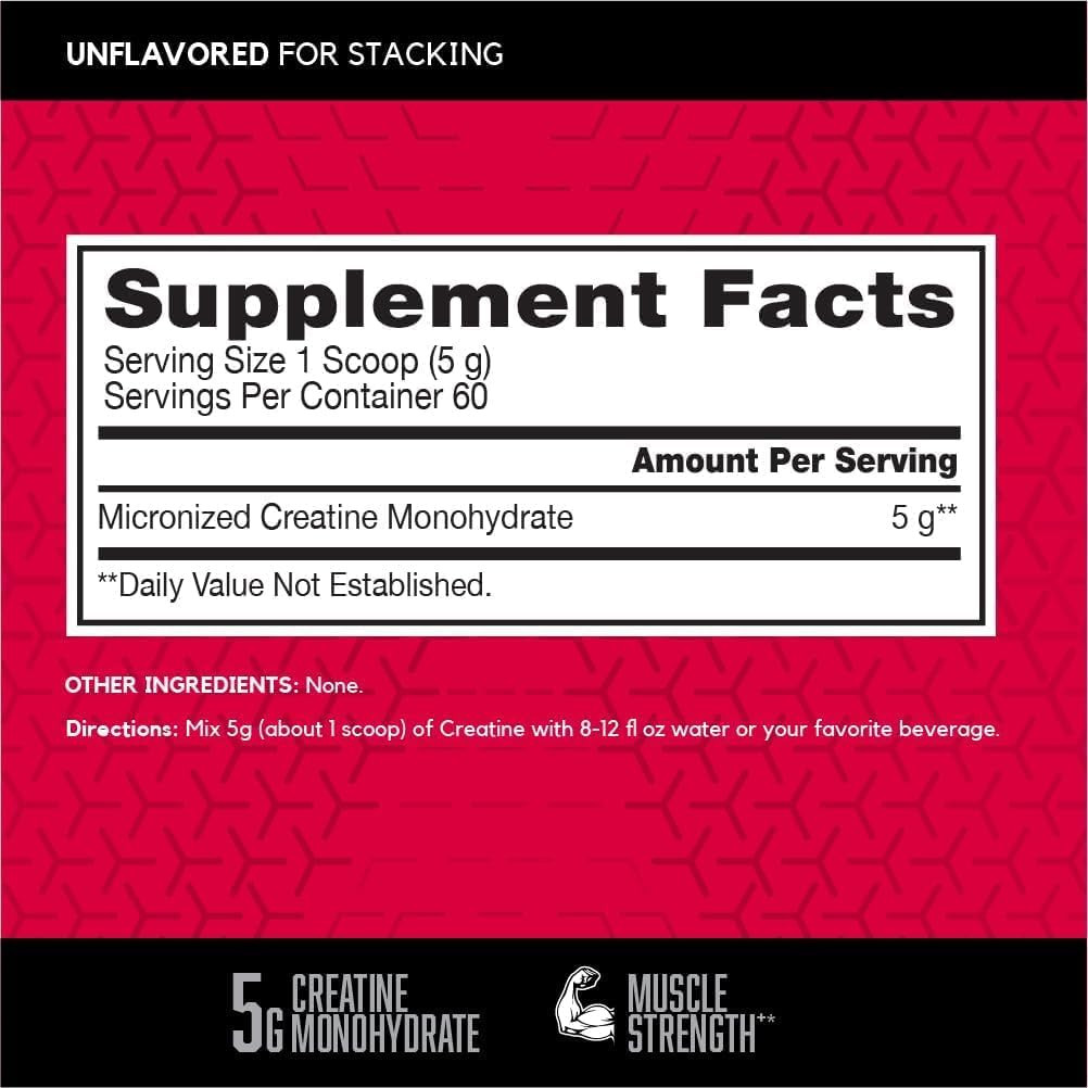Micronized Creatine Monohydrate Powder, Unflavored Creatine Powder, Micronize…