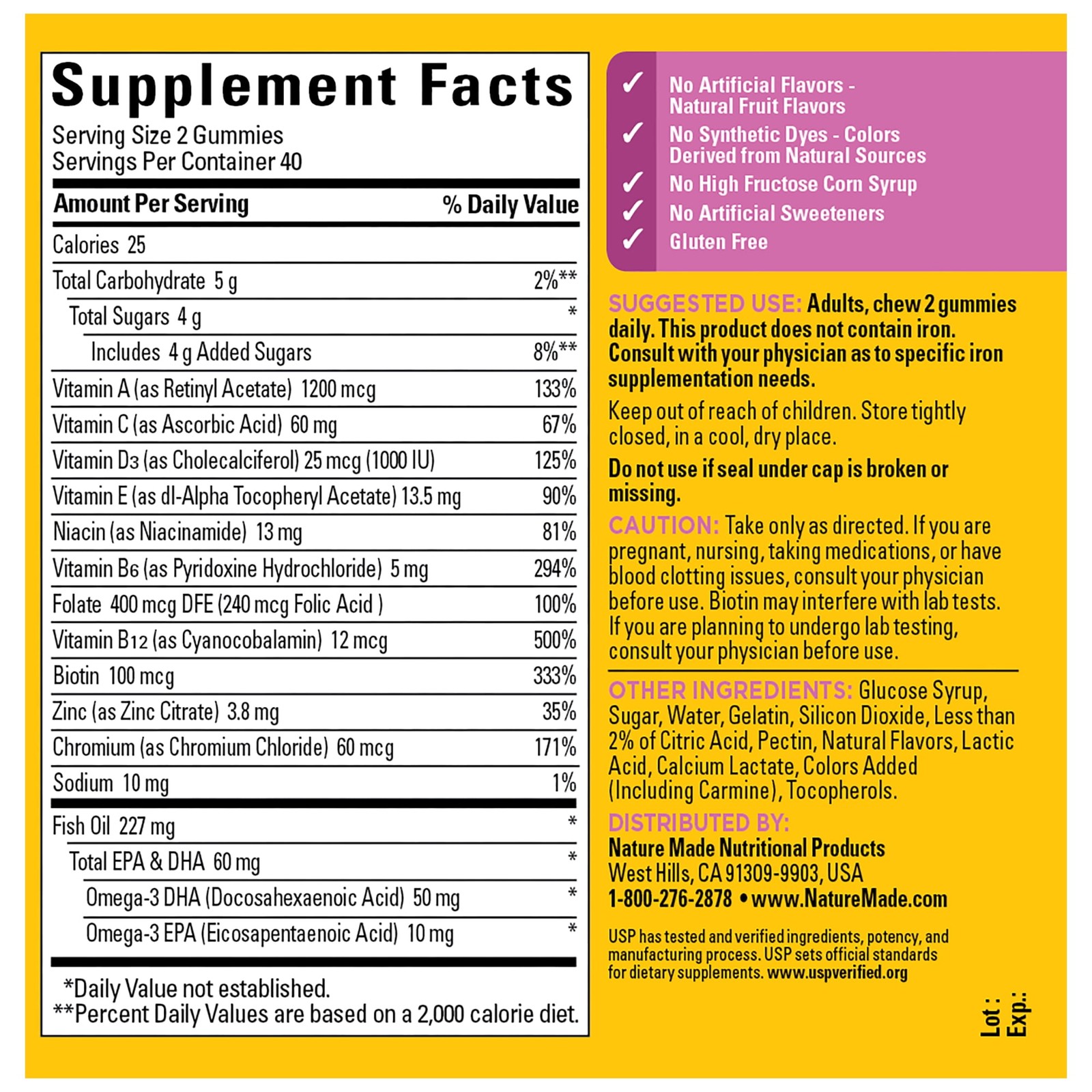 Nature Made Women’s Multivitamin with Omega 3, 80 Gummies