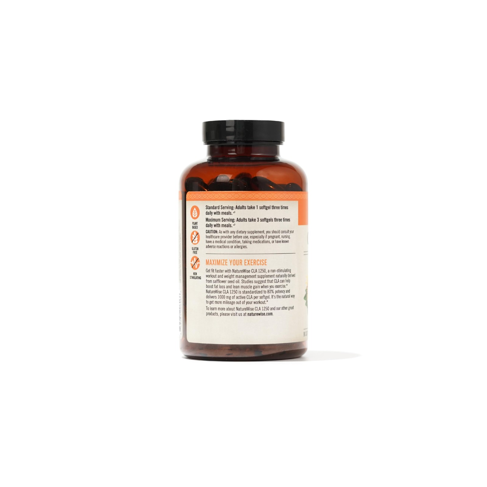 CLA 1250 Supplement – Non-GMO, Gluten-Free Weight Loss Support – 90 Softgels